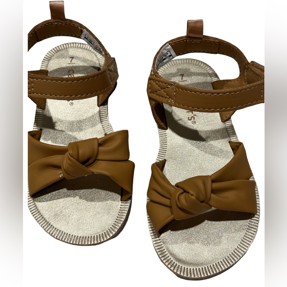 Carter’s NWOT Toddler Girl Sandals Brown Bow Size 7